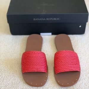 Banana Republic Woven Slide Sandals (7.5)  Geo Red